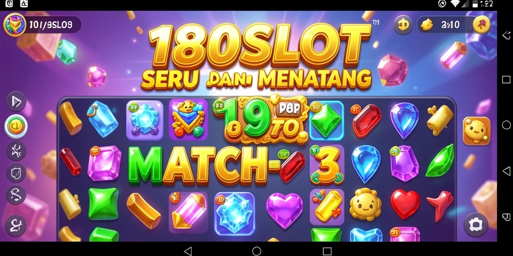 Screenshot utama gameplay game Match-3 yang menarik.