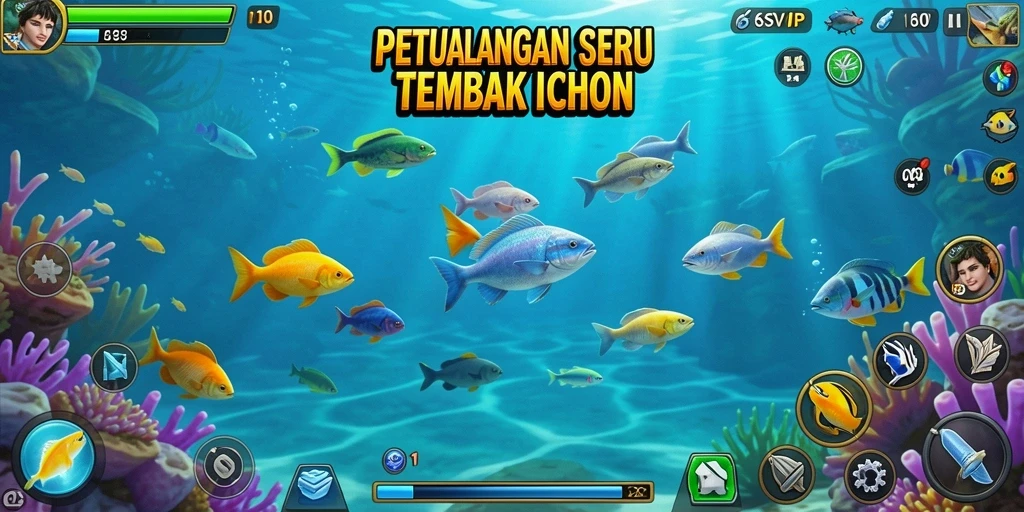 Tampilan aksi menarik dalam gameplay Tembak Ikan.