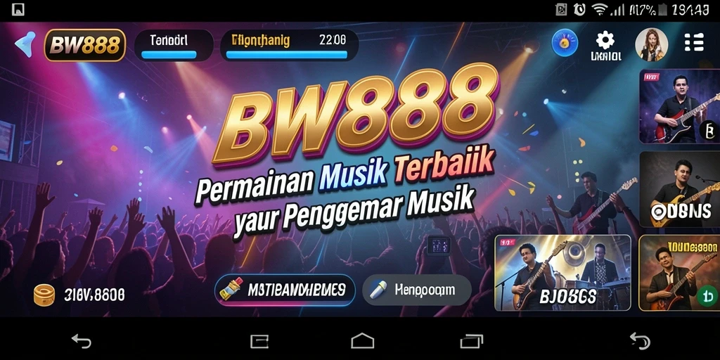 Tampilan gameplay BW888 yang menarik dengan berbagai alat musik.