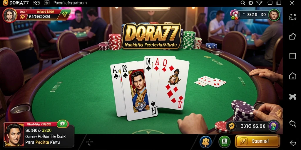 Tampilan permainan Poker yang seru dan mendebarkan di DORA77.