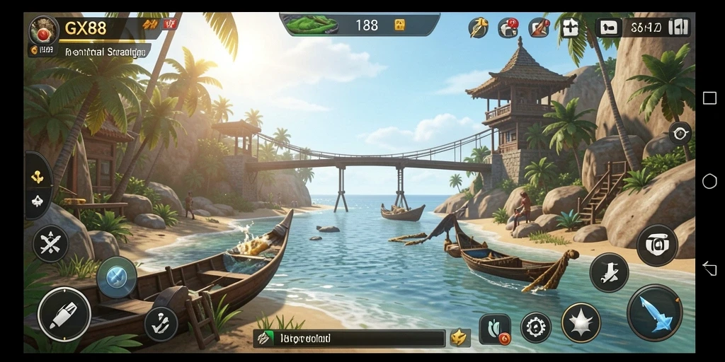Screenshot utama GX88 menampilkan gameplay menarik dan karakter-karakter unik.
