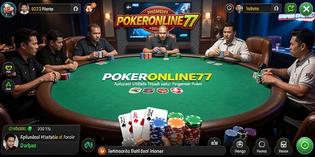 Screenshot utama POKERONLINE77 dengan tampilan antarmuka yang menarik.