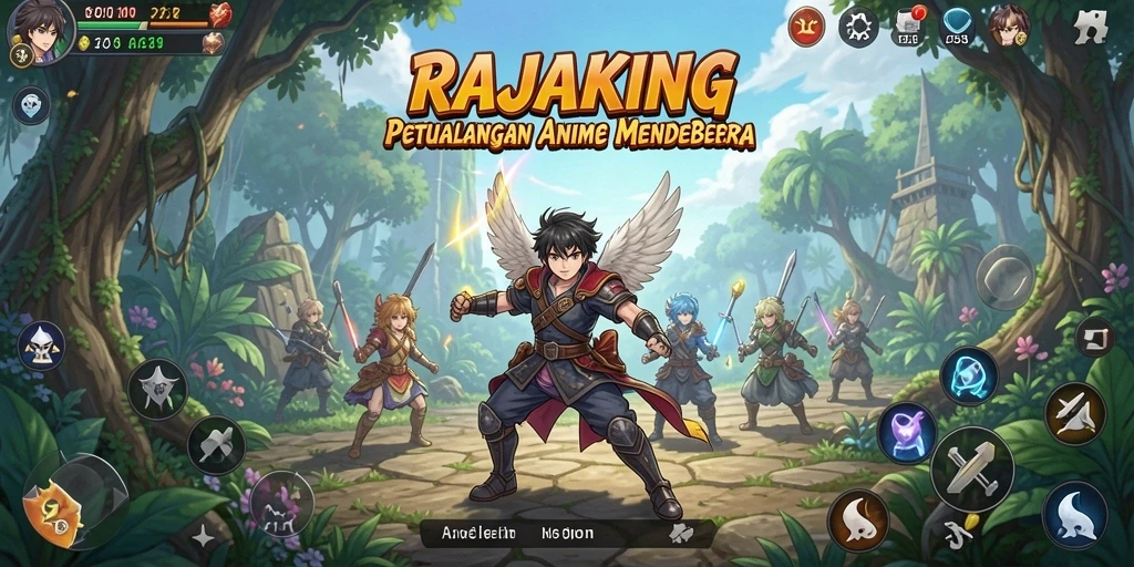 Tampilan gameplay seru RAJAKING yang penuh aksi.