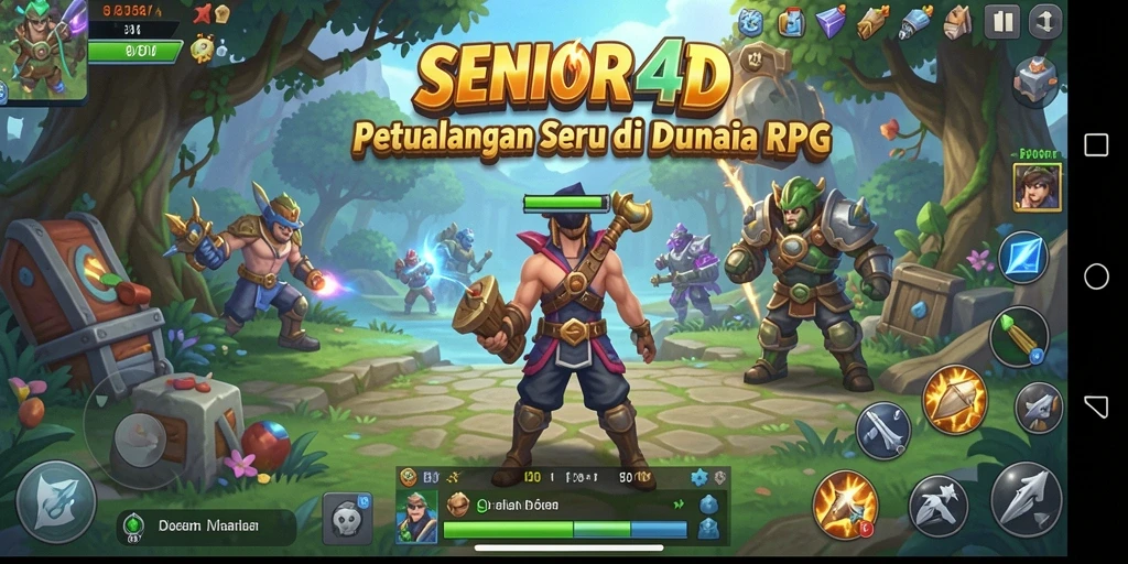 Tangkapan layar gameplay SENIOR4D menampilkan karakter dalam aksi pertarungan yang mendebarkan.