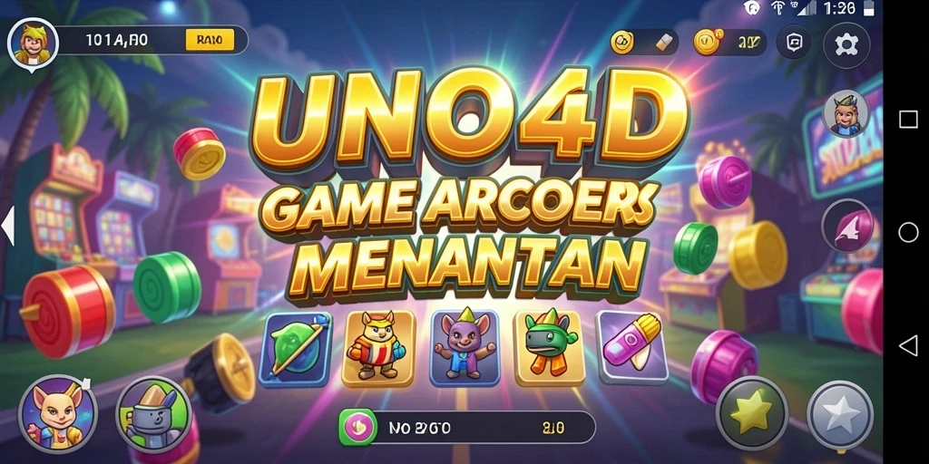 Screenshot utama UNO4D menampilkan gameplay seru dari game Arcade.
