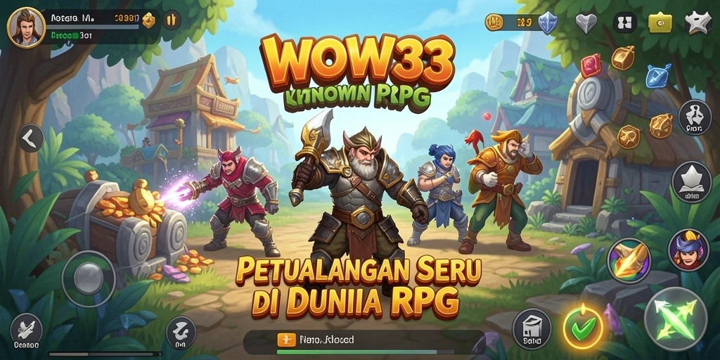 Screenshot WOW33 menunjukkan aksi seru dalam gameplay RPG.